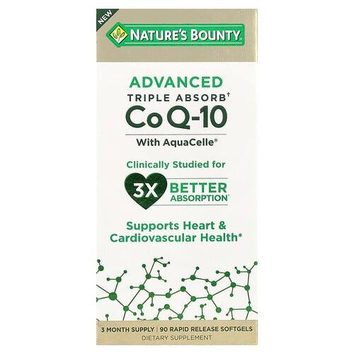 Nature S Bounty Advanced Triple Absorb Coq 10 90 Rapid Release Softgels 100 Mg Per Softgel