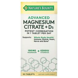 Nature S Bounty Advanced Magnesium Citrate D3 90 Tablets