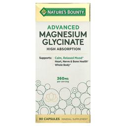 Nature S Bounty Advanced Magnesium Glycinate High Absorption 90 Capsules 120 Mg Per Capsule