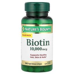 Nature S Bounty Biotin 10 000 Mcg 180 Rapid Release Softgels