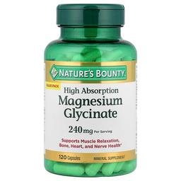 Nature S Bounty Magnesium Glycinate High Absorption 120 Capsules 120 Mg Per Capsule