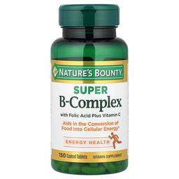 Nature S Bounty Super B Complex With Folic Acid Plus Vitamin C 150 Coated Tablets