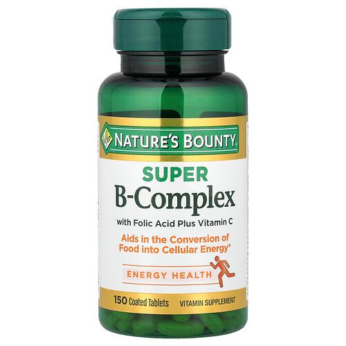 Nature S Bounty Super B Complex With Folic Acid Plus Vitamin C 150 Coated Tablets product image
