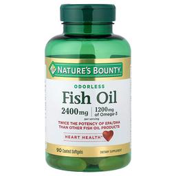 Nature S Bounty Fish Oil Odorless 90 Coated Softgels 1 200 Mg Per Softgel