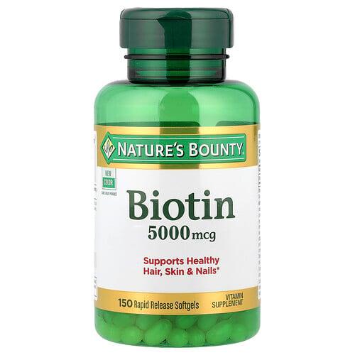 Nature S Bounty Biotin 5 000 Mcg 150 Rapid Release Softgels