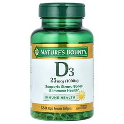 Nature S Bounty D3 25 Mcg 1 000 Iu 350 Rapid Release Softgels