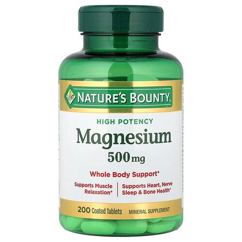 Nature S Bounty Magnesium High Potency 500 Mg 200 Coated Tablets