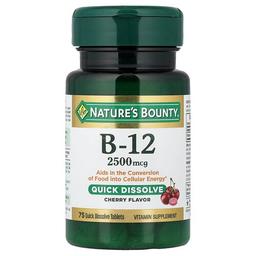 Nature S Bounty Vitamin B 12 Cherry 2 500 Mcg 75 Quick Dissolve Tablets