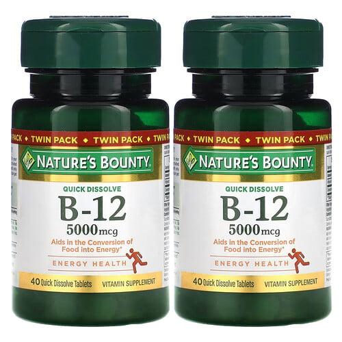 Nature S Bounty B 12 Naturally Cherry 5 000 Mcg Twin Pack 40 Quick Dissolve Tablets Each