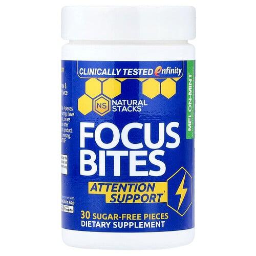 Natural Stacks Focus Bites Melon Mint 30 Sugar Free Pieces