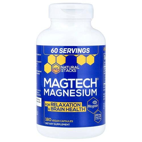 Natural Stacks Magtech Magnesium 180 Vegan Capsules 66 6 Mg Per Capsule