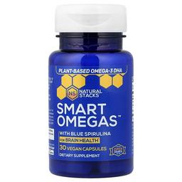 Natural Stacks Smart Omegas With Blue Spirulina 30 Vegan Capsules