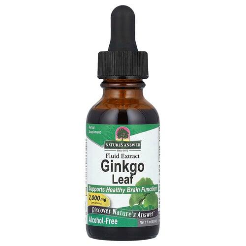 Nature S Answer Ginkgo Leaf Fluid Extract Alcohol Free 2 000 Mg 1 Fl Oz 30 Ml