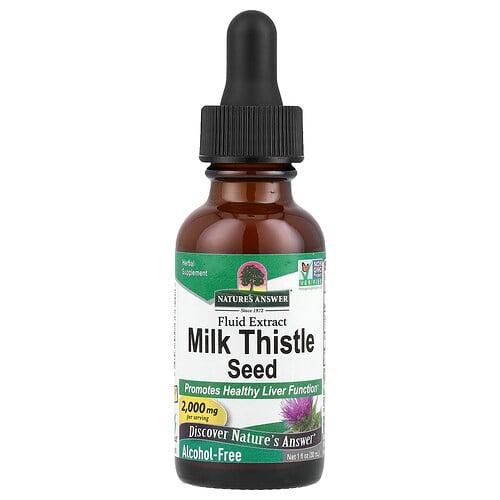 Nature S Answer Milk Thistle Seed Fluid Extract Alcohol Free 2 000 Mg 1 Fl Oz 30 Ml product image