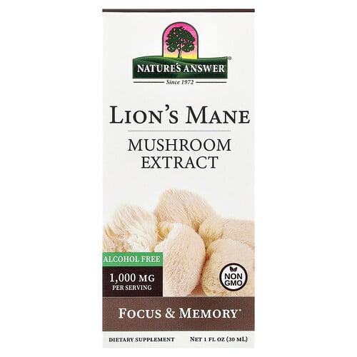 Nature S Answer Lion S Mane Mushroom Extract Alcohol Free 1 Fl Oz 30 Ml
