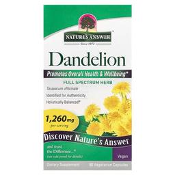 Nature S Answer Dandelion 90 Vegetarian Capsules 420 Mg Per Capsule