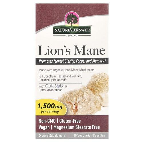 Nature S Answer Lion S Mane 90 Vegetarian Capsules 500 Mg Per Capsule