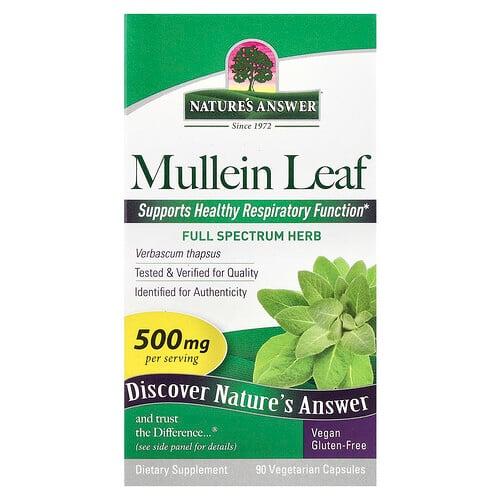 Nature S Answer Mullein Leaf 500 Mg 90 Vegetarian Capsules