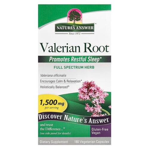 Nature S Answer Valerian Root 180 Vegetarian Capsules 500 Mg Per Capsule