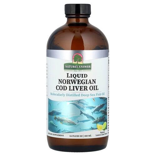 Nature S Answer Liquid Norwegian Cod Liver Oil Natural Lemon Lime 16 Fl Oz 480 Ml