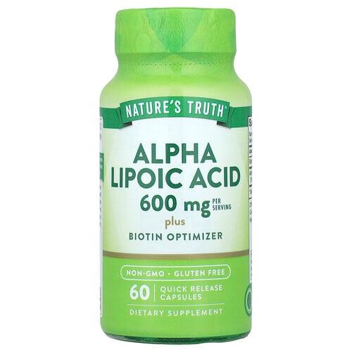 Nature S Truth Alpha Lipoic Acid 60 Quick Release Capsules