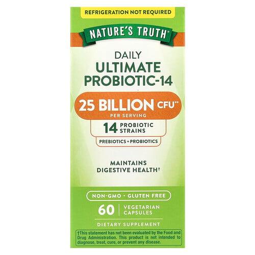 Nature S Truth Daily Ultimate Probiotic 14 25 Billion Cfu 60 Vegetarian Capsules