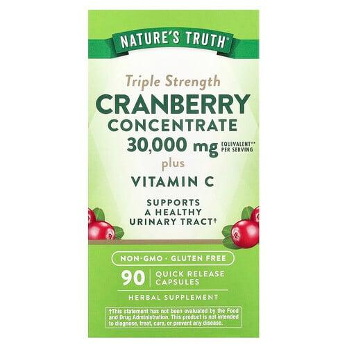 Nature S Truth Cranberry Concentrate Plus Vitamin C Triple Strength 90 Quick Release Capsules