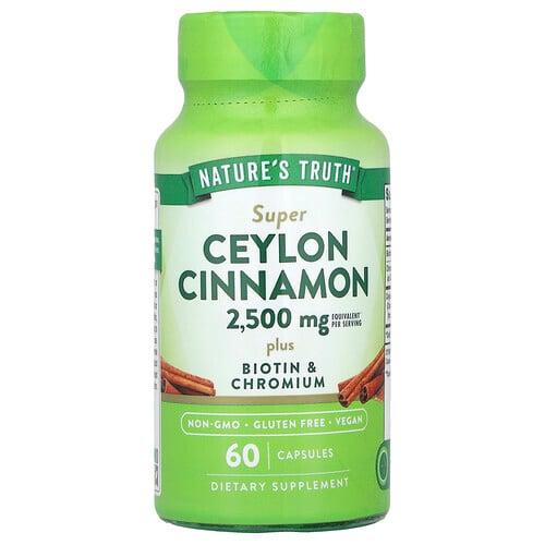 Nature S Truth Super Ceylon Cinnamon Plus Biotin Chromium 60 Capsules