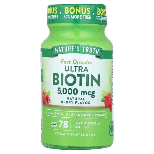 Nature S Truth Ultra Biotin Natural Berry 5 000 Mcg 78 Fast Dissolve Tablets product image