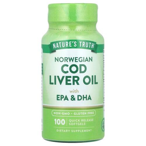 Nature S Truth Norwegian Cod Liver Oil With Epa Dha 100 Quick Release Softgels product image