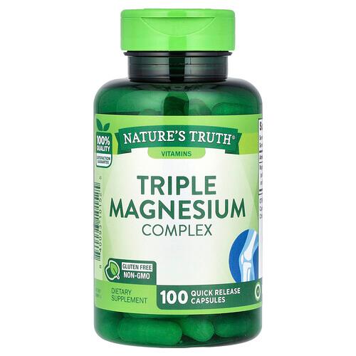 Nature S Truth Triple Magnesium Complex 100 Quick Release Capsules 420 Mg Per Capsule