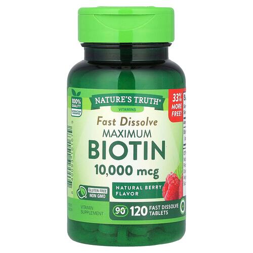 Nature S Truth Maximum Biotin Natural Berry 10 000 Mcg 120 Fast Dissolve Tablets product image