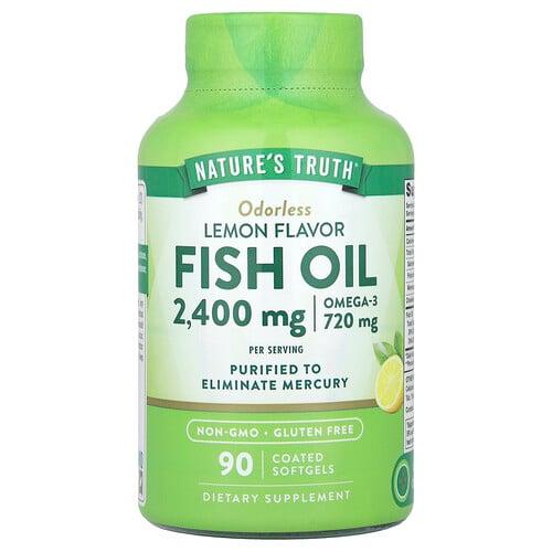 Nature S Truth Fish Oil Lemon 90 Coated Softgels 1 200 Mg Per Softgel