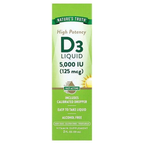 Nature S Truth Vitamin D3 Liquid High Potency 2 Fl Oz 59 Ml