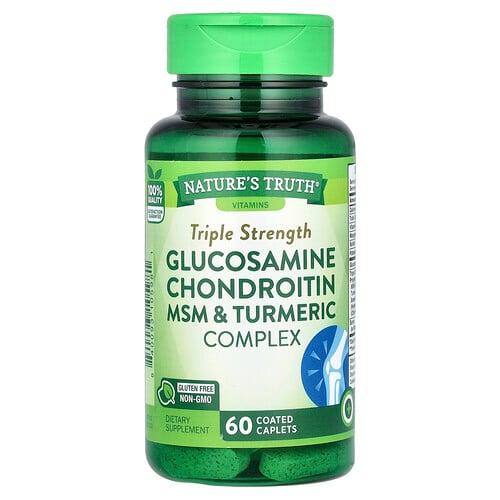 Nature S Truth Triple Strength Glucosamine Chondroitin Msm Turmeric Complex 60 Coated Caplets