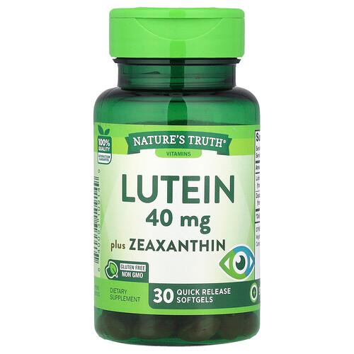 Nature S Truth Lutein Plus Zeaxanthin 40 Mg 30 Quick Release Softgels