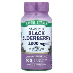 Nature S Truth Sambucus Black Elderberry 100 Quick Release Capsules 1 000 Mg Per Capsule