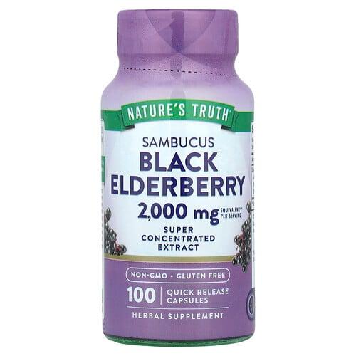 Nature S Truth Sambucus Black Elderberry 100 Quick Release Capsules 1 000 Mg Per Capsule