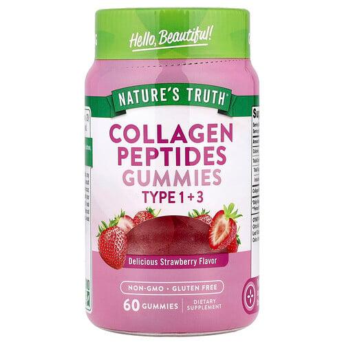 Nature S Truth Collagen Peptides Gummies Type 1 3 Delicious Strawberry 60 Gummies product image