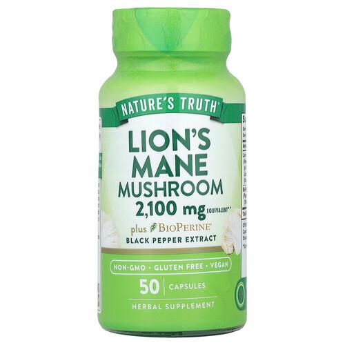 Nature S Truth Lion S Mane Mushroom Plus Bioperine 2 100 Mg 50 Capsules