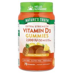 Nature S Truth Vitamin D3 Delicious Pineapple 70 Gummies 25 Mcg 1 000 Iu Per Gummy