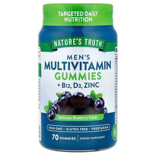 Nature S Truth Men S Multivitamin Gummies B12 D3 Zinc Delicious Blueberry 70 Gummies