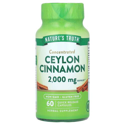 Nature S Truth Concentrated Ceylon Cinnamon 2 000 Mg 60 Quick Release Capsules