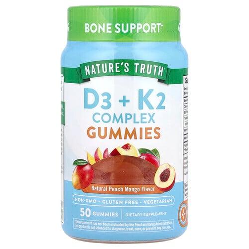 Nature S Truth D3 K2 Complex Gummies Natural Peach Mango 50 Gummies