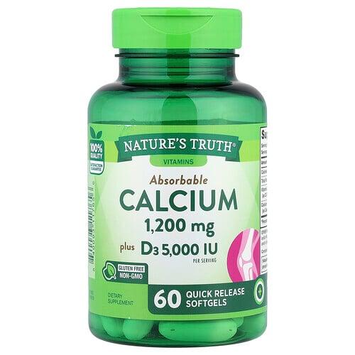 Nature S Truth Absorbable Calcium Plus D3 60 Quick Release Softgels