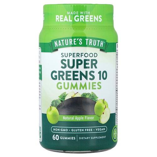 Nature S Truth Superfood Super Greens 10 Gummies Natural Apple 60 Gummies