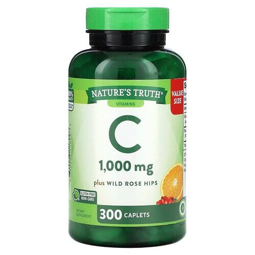 Nature S Truth Vitamin C Plus Wild Rose Hips 1 000 Mg 300 Caplets