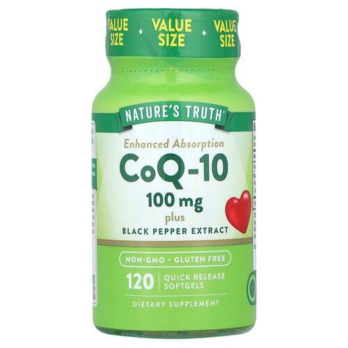 Nature S Truth Coq 10 Plus Black Pepper Extract Enhanced Absorption 100 Mg 120 Quick Release Softgels