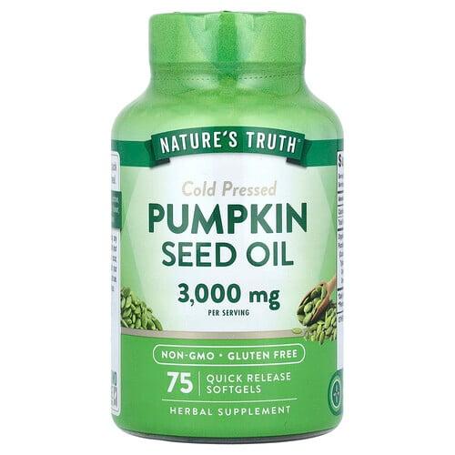 Nature S Truth Pumpkin Seed Oil Cold Pressed 75 Quick Release Softgels 1 000 Mg Per Softgel