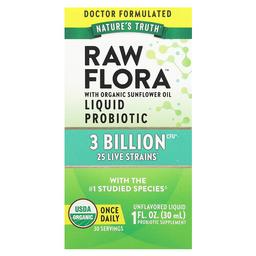 Nature S Truth Raw Flora Liquid Probiotic Unflavored 3 Billion Cfu 1 Fl Oz 30 Ml